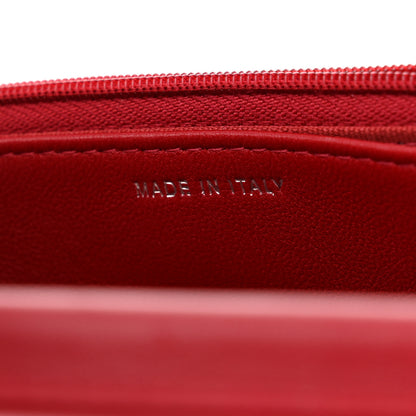 Chanel Lambskin Quilted Wallet On Chain WOC Red 7 of 12