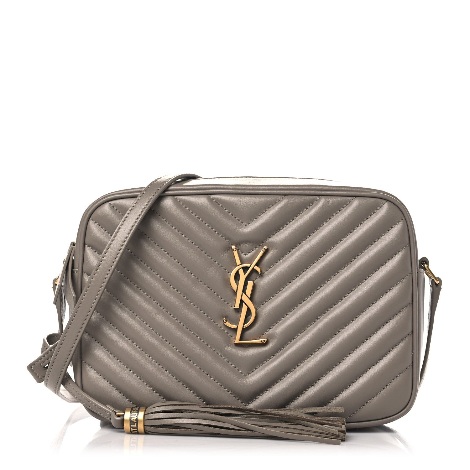 Saint Laurent Calfskin Matelasse Monogram Lou Camera Bag Greyish Brown 1 of 11