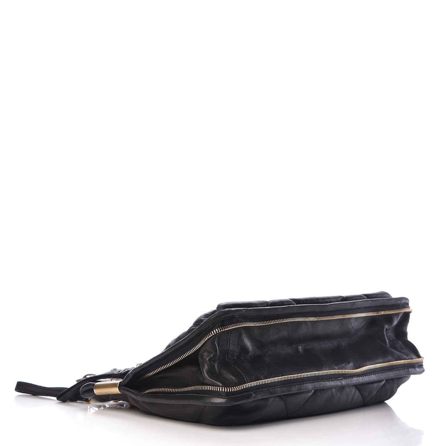 Lambskin Quilted Medium Amalia Shoulder Bag Black