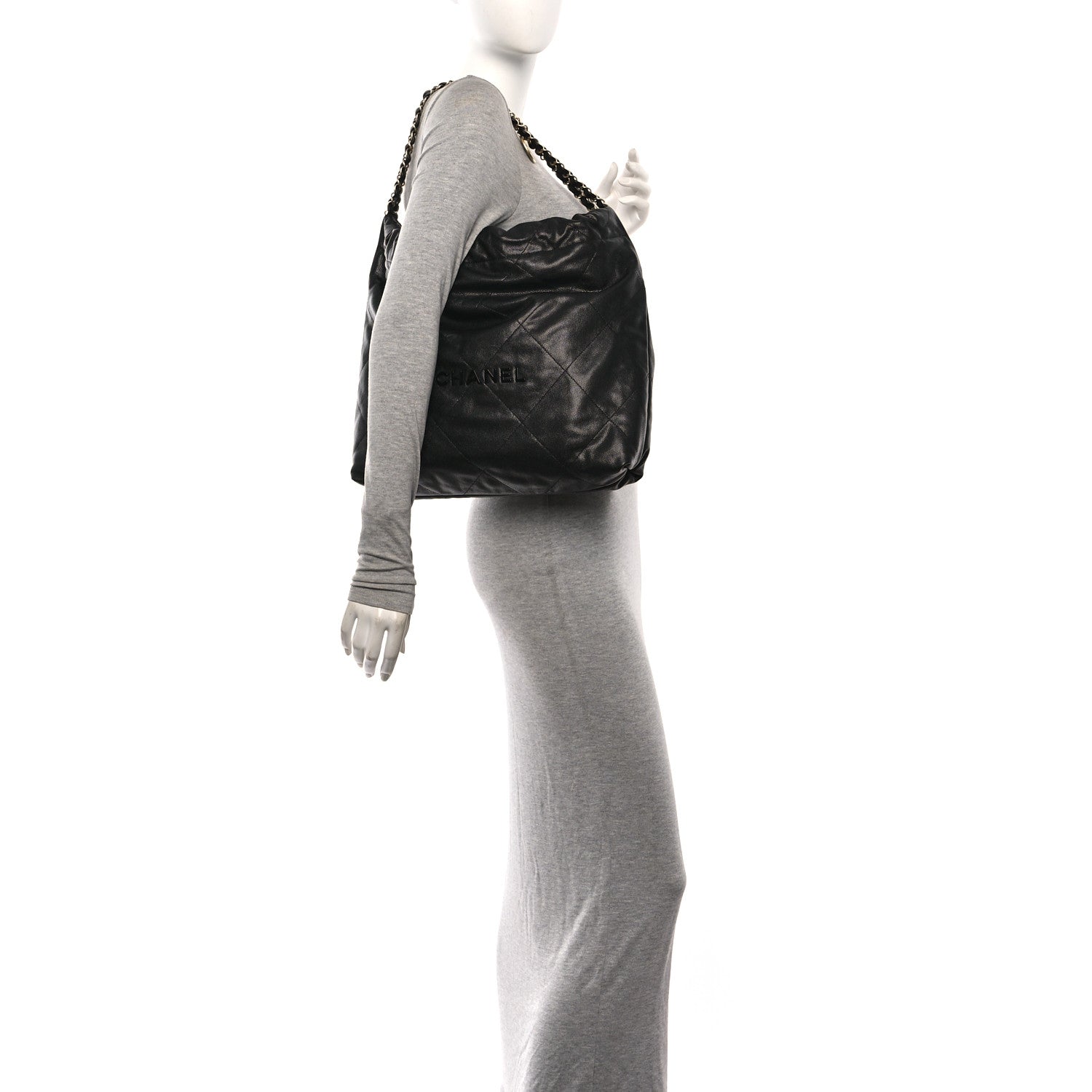 Chanel Shiny Caviar Quilted Monochrome Chanel 22 Black 2 of 11