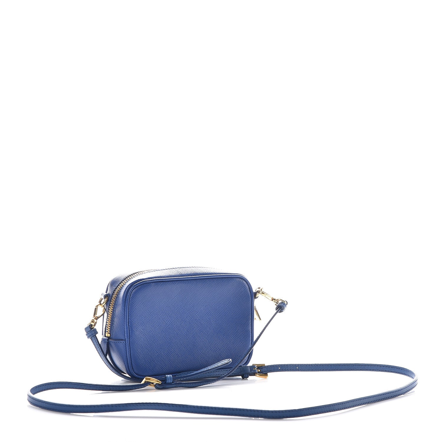 Prada Saffiano Mini Camera Crossbody Bag Royal 3 of 9