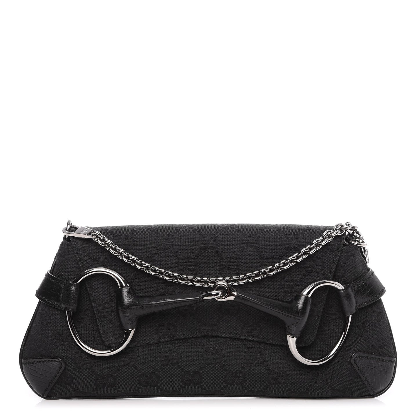 Monogram Horsebit Chain Clutch Black