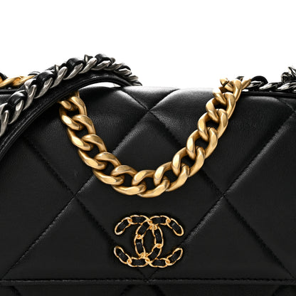 Chanel Lambskin Quilted Chanel 19 Wallet On Chain WOC Black 8 of 13