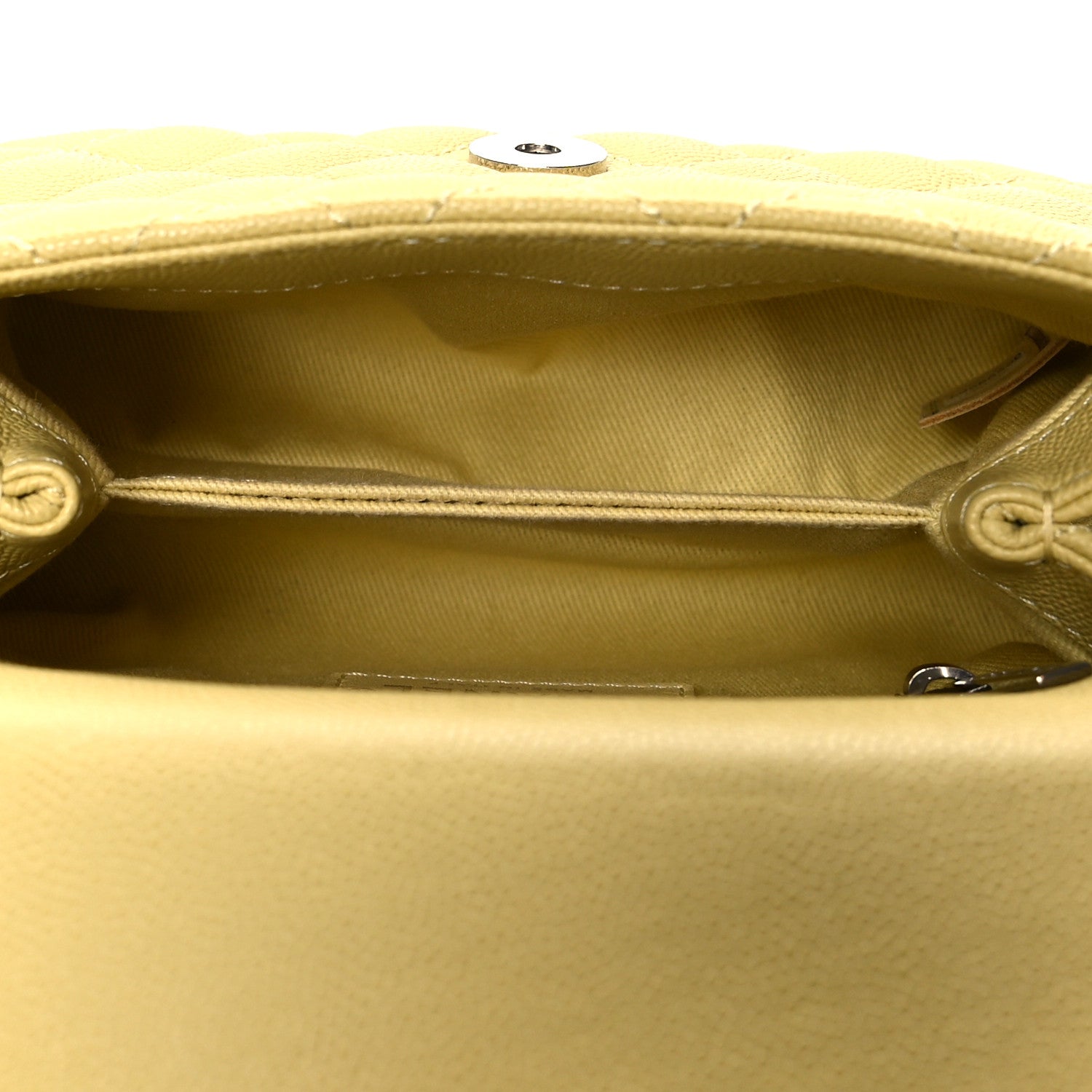 Chanel Caviar Quilted Incognito Extra Mini Coco Handle Flap Light Yellow 5 of 12