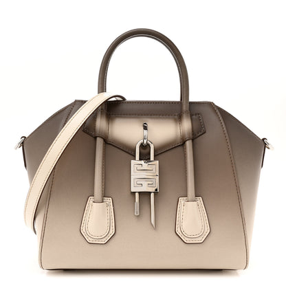 Givenchy Box Calfskin Gradient Mini Lock Antigona Shoulder Bag Brown Beige 1 of 15