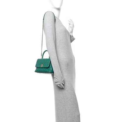 Chanel Caviar Quilted Mini Coco Handle Flap Green 2 of 13
