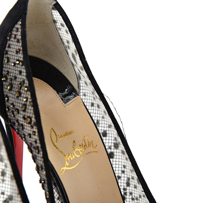 Christian Louboutin Tulle Glitter Follies Lace 100 Pumps 36 Black 10 of 11