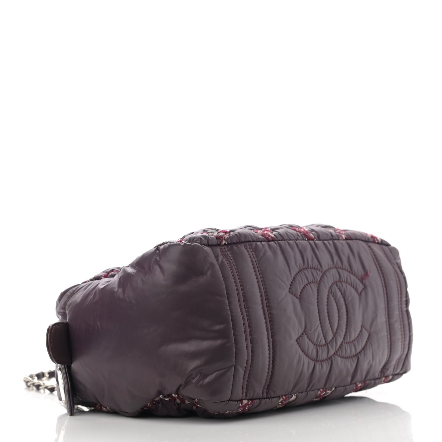 Chanel Nylon Quilted Tweed Stitch Bubble Camera Case Purple 4 of 12