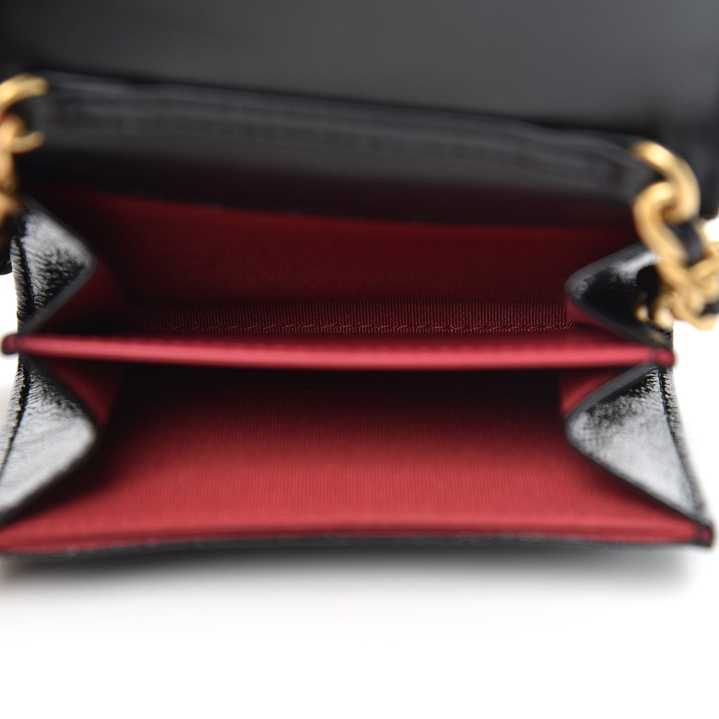 Shiny Crumpled Calfskin Quilted Chanel 19 Flap Coin Purse With Chain Black