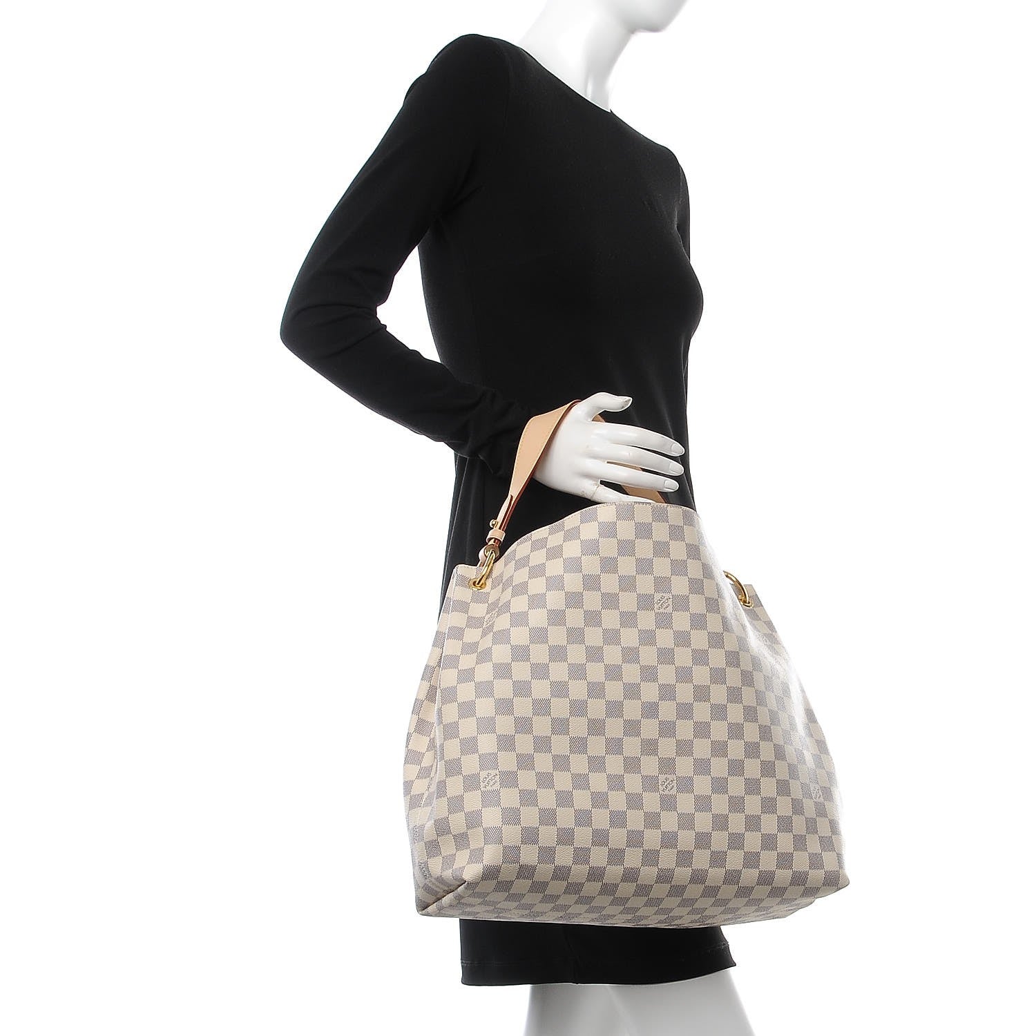 Louis Vuitton Damier Azur Graceful MM Rose Ballerine 2 of 9