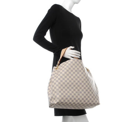 Louis Vuitton Damier Azur Graceful MM Rose Ballerine 2 of 9