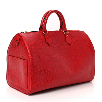 Louis Vuitton Epi Speedy 35 Castillan Red 3 of 9