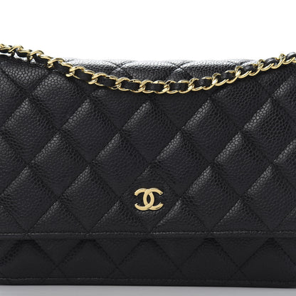 Chanel Caviar Quilted Wallet On Chain WOC Black 11 of 12