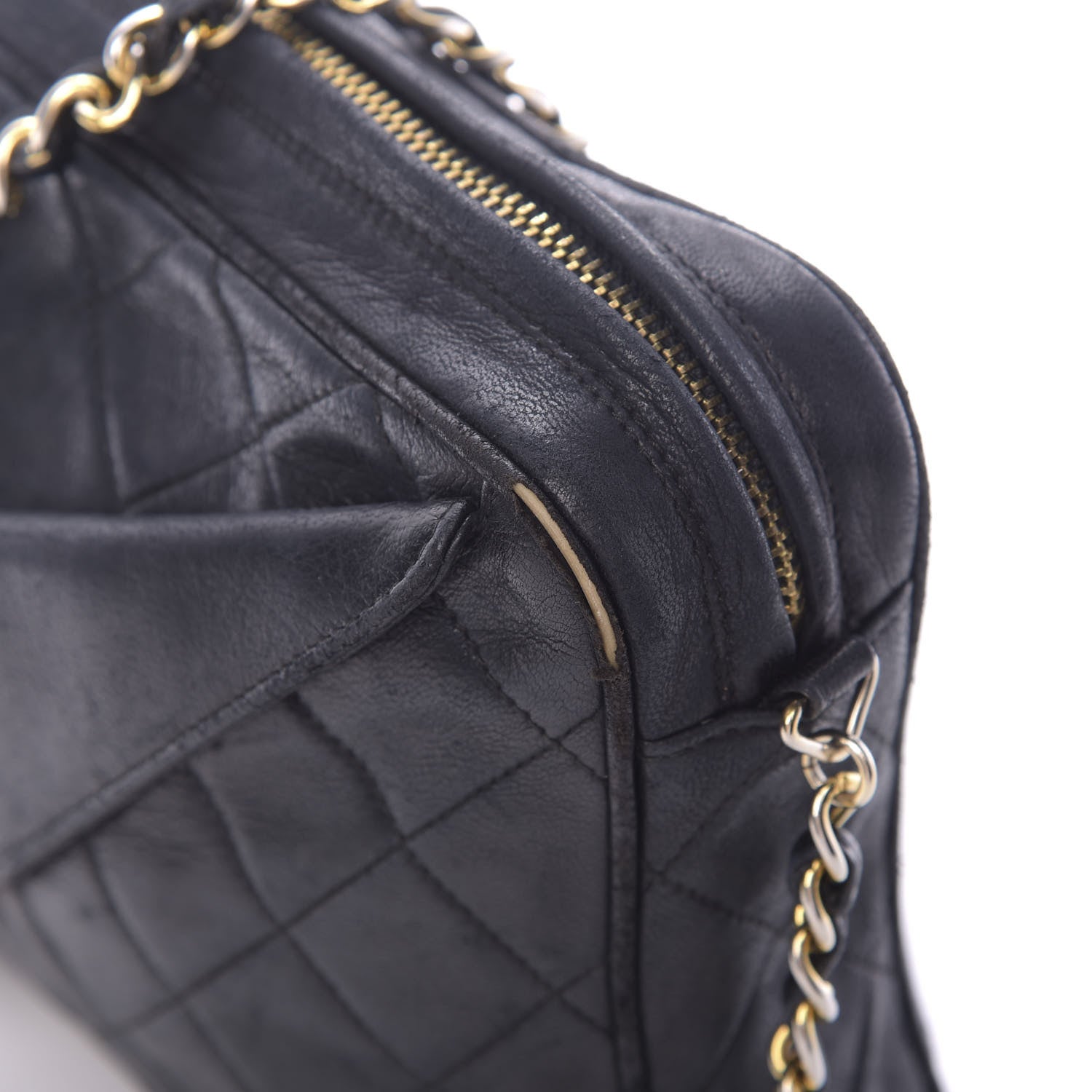 Chanel Lambskin Quilted Flap Tassel Camera Case Black 15 of 18