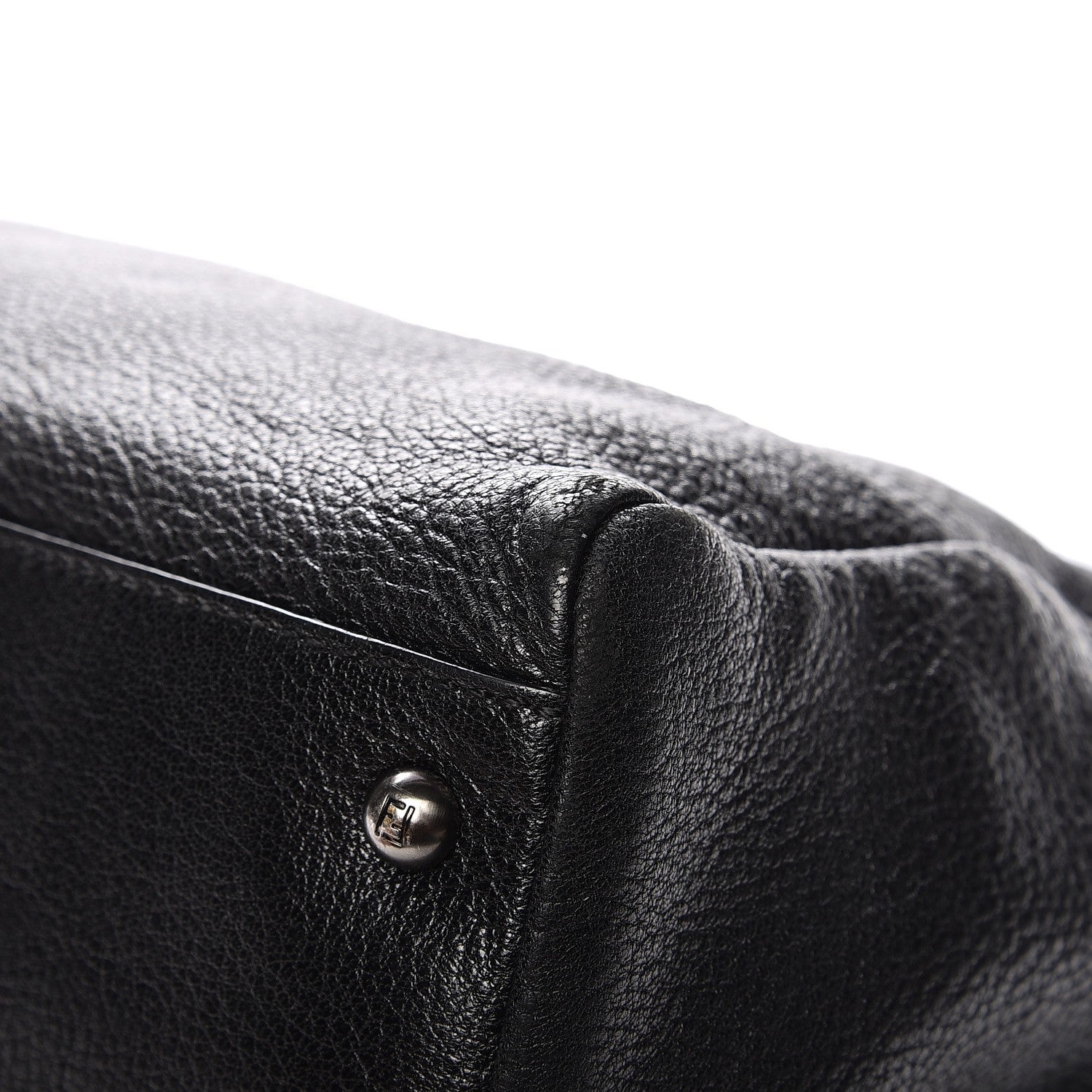 Fendi Goatskin Zucca Large Peekaboo Iconic Satchel Black Tobacco 10 of 14