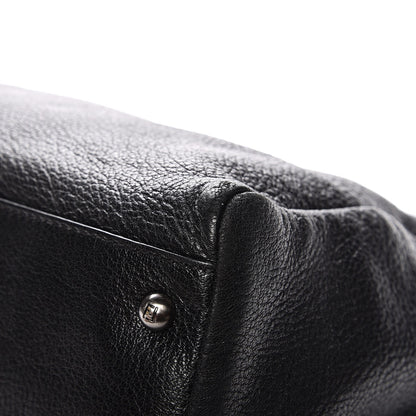 Fendi Goatskin Zucca Large Peekaboo Iconic Satchel Black Tobacco 10 of 14