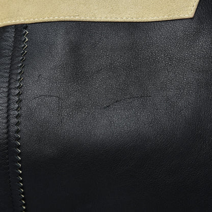 Proenza Schouler Smooth Calfskin Suede Paper Tote Black Beige 12 of 15