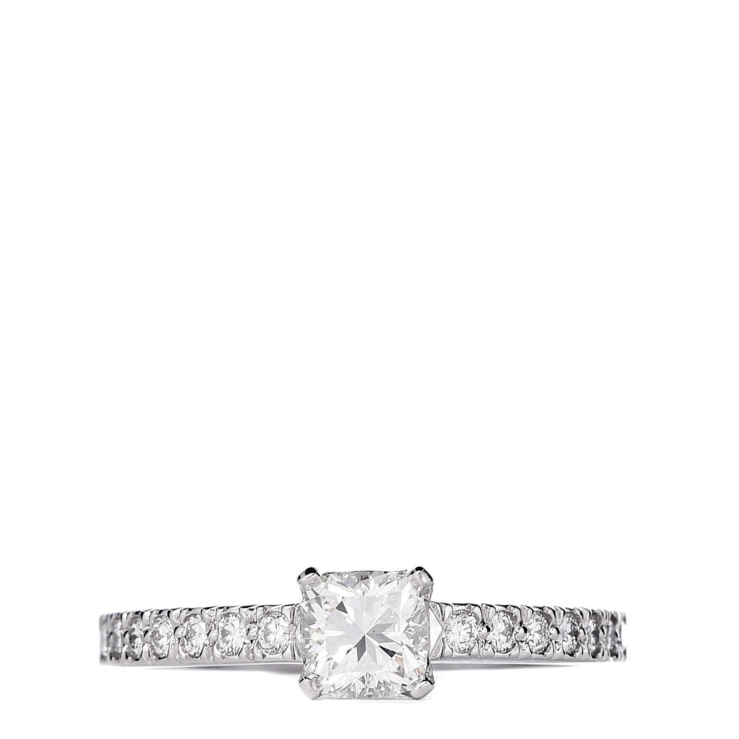 Platinum Diamond .37ct Square Cushion Cut Engagement Ring 48 4.5