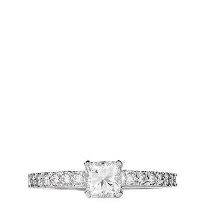 Tiffany Platinum Diamond .37ct Square Cushion Cut Engagement Ring 48 4.5 1 of 6