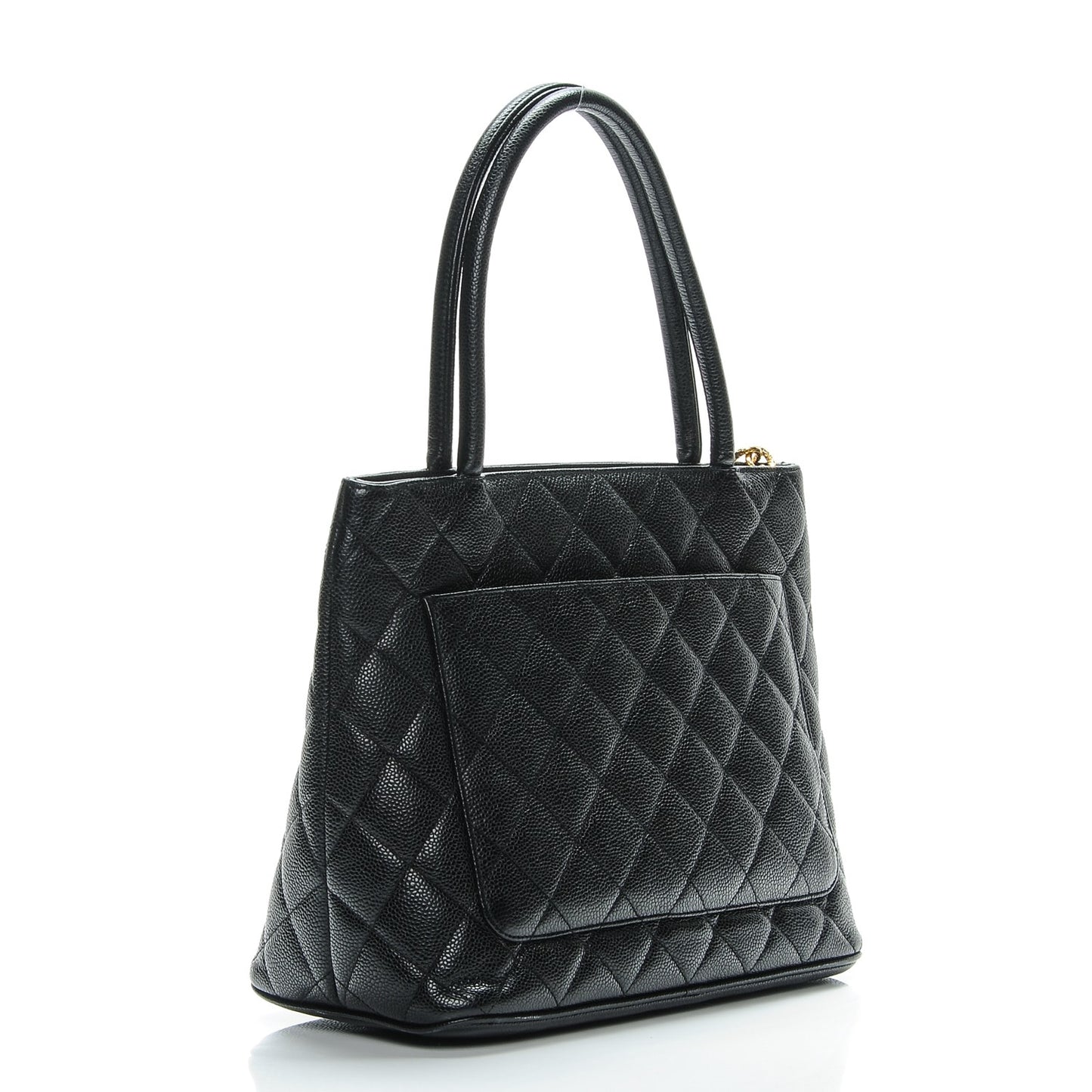 Caviar Quilted Medallion Tote Black