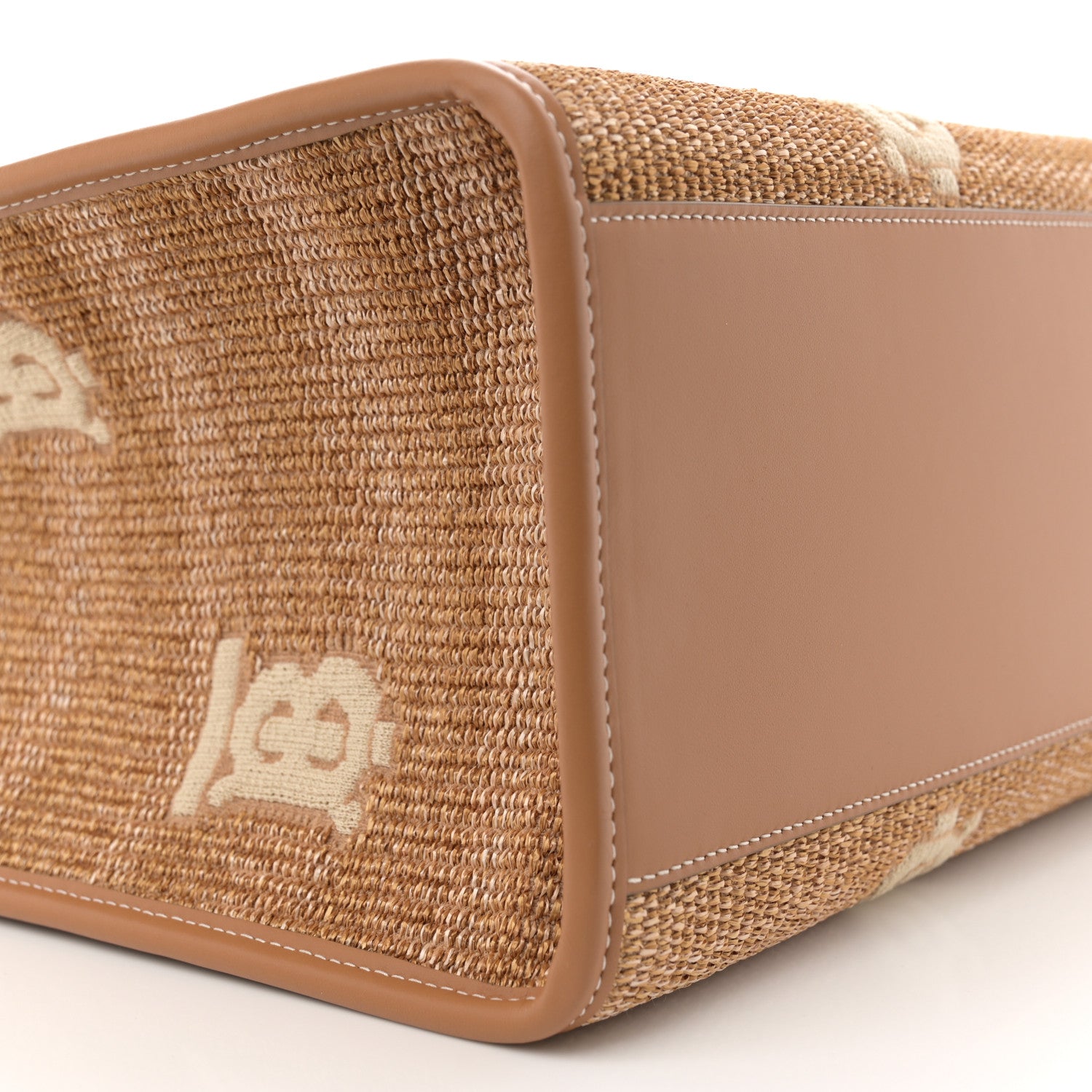 Burberry Raffia Calfskin Medium Freya Tote Natural 9 of 10
