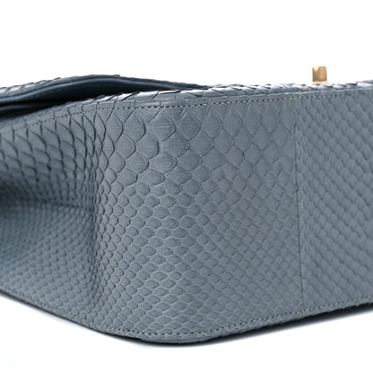 Chanel Python Jumbo Double Flap Light Blue 8 of 16