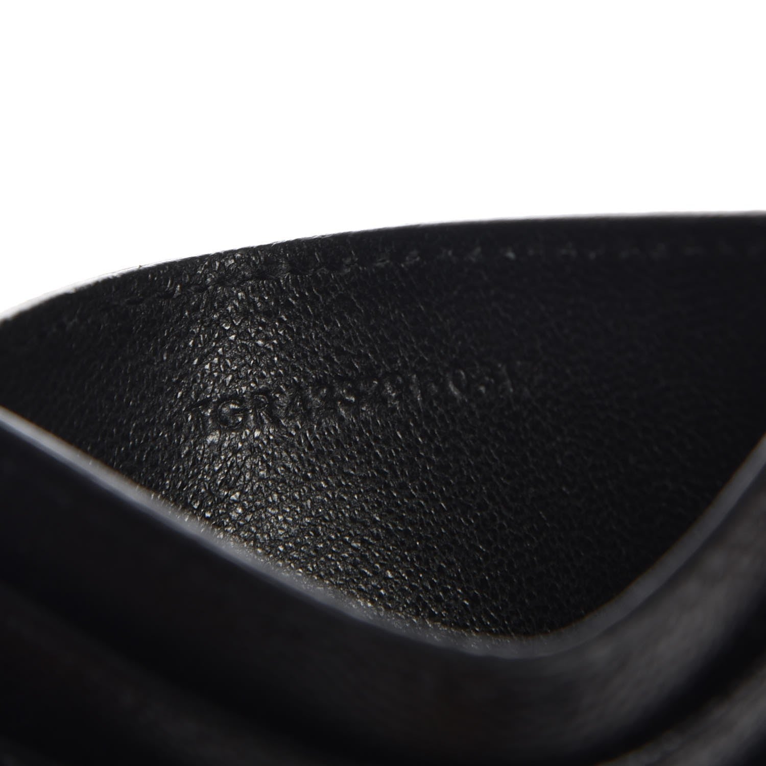 Saint Laurent Grain De Poudre Matelasse Chevron Monogram Credit Card Case Black 6 of 8