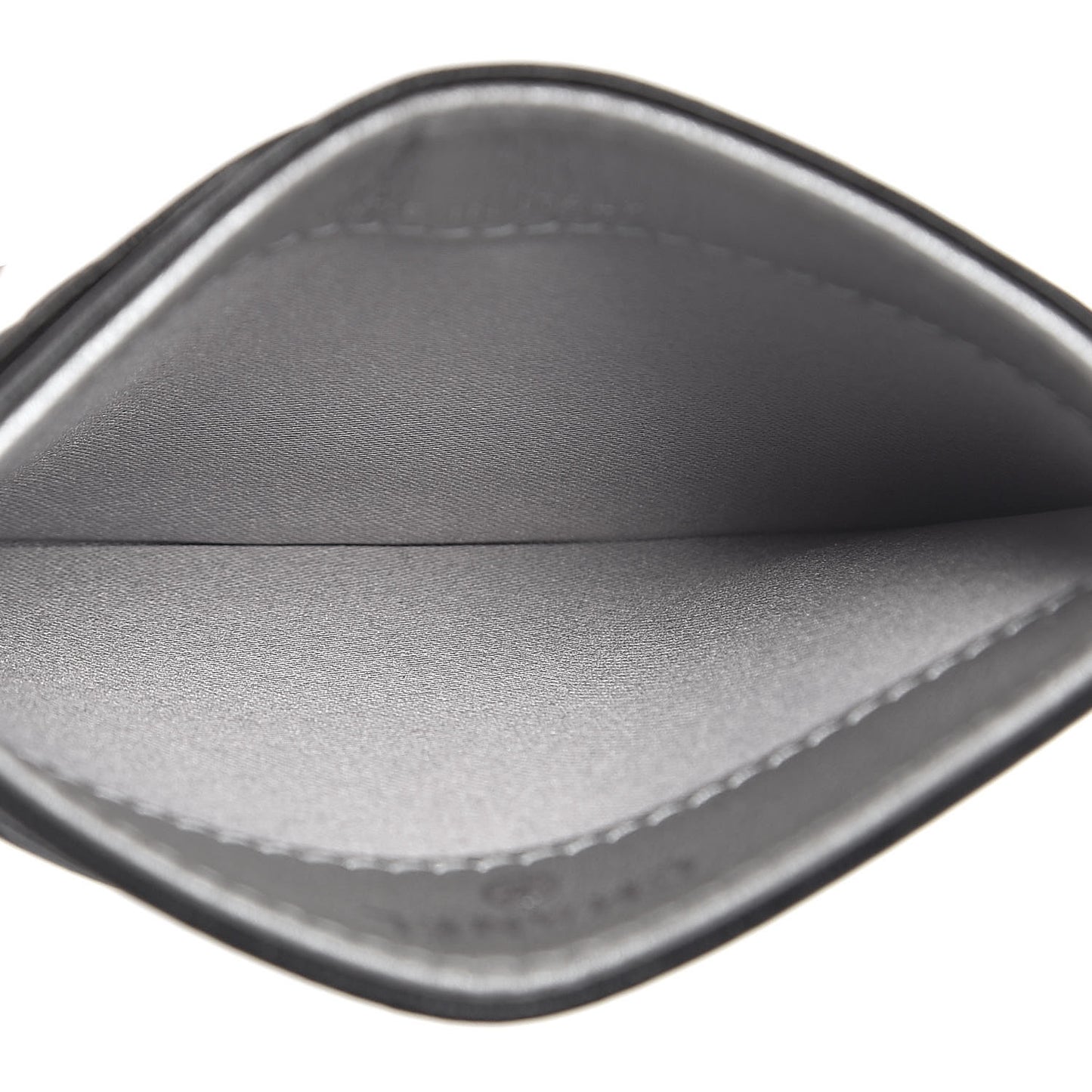 Lambskin Camellia Embossed Card Holder Black