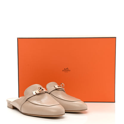 Hermes Calfskin Oz Mules 36.5 Blanc Gomme 9 of 9