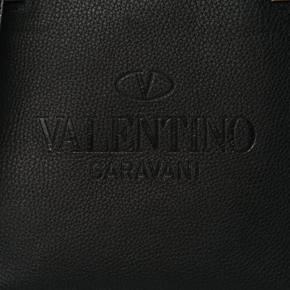 Valentino Garavani Pebbled Calfskin Roman Stud Logo Crossbody Pouch Black 7 of 9