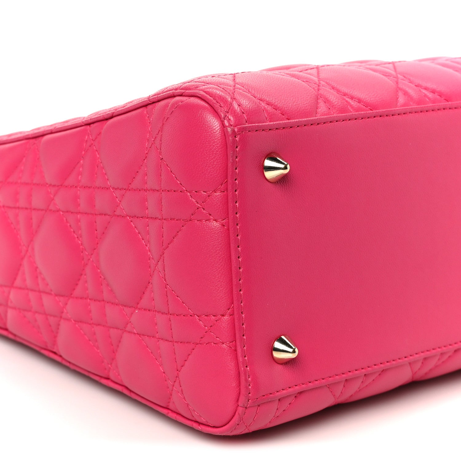 Christian Dior Lambskin Cannage Medium Lady Dior Fuchsia 9 of 10