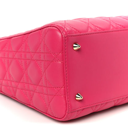 Christian Dior Lambskin Cannage Medium Lady Dior Fuchsia 9 of 10