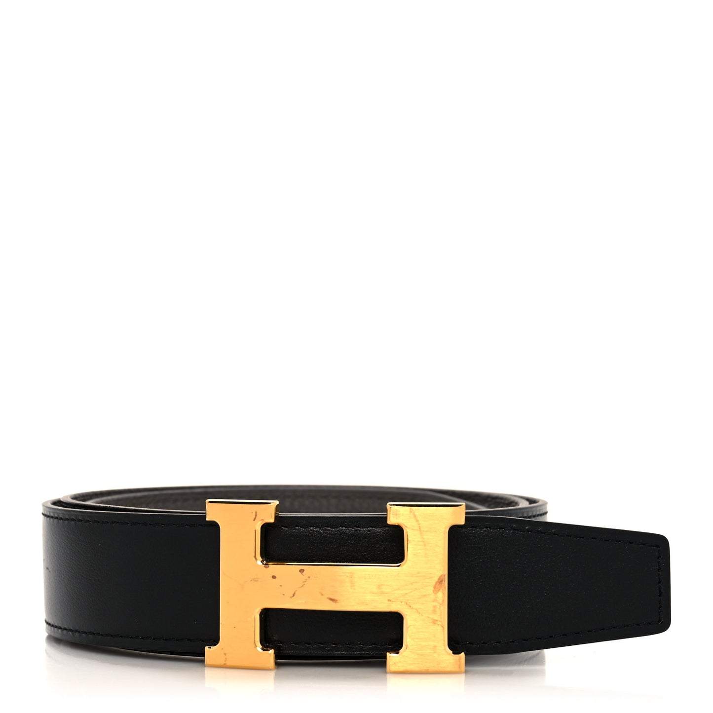 Box Togo Brushed H Belt 90 Black Etain