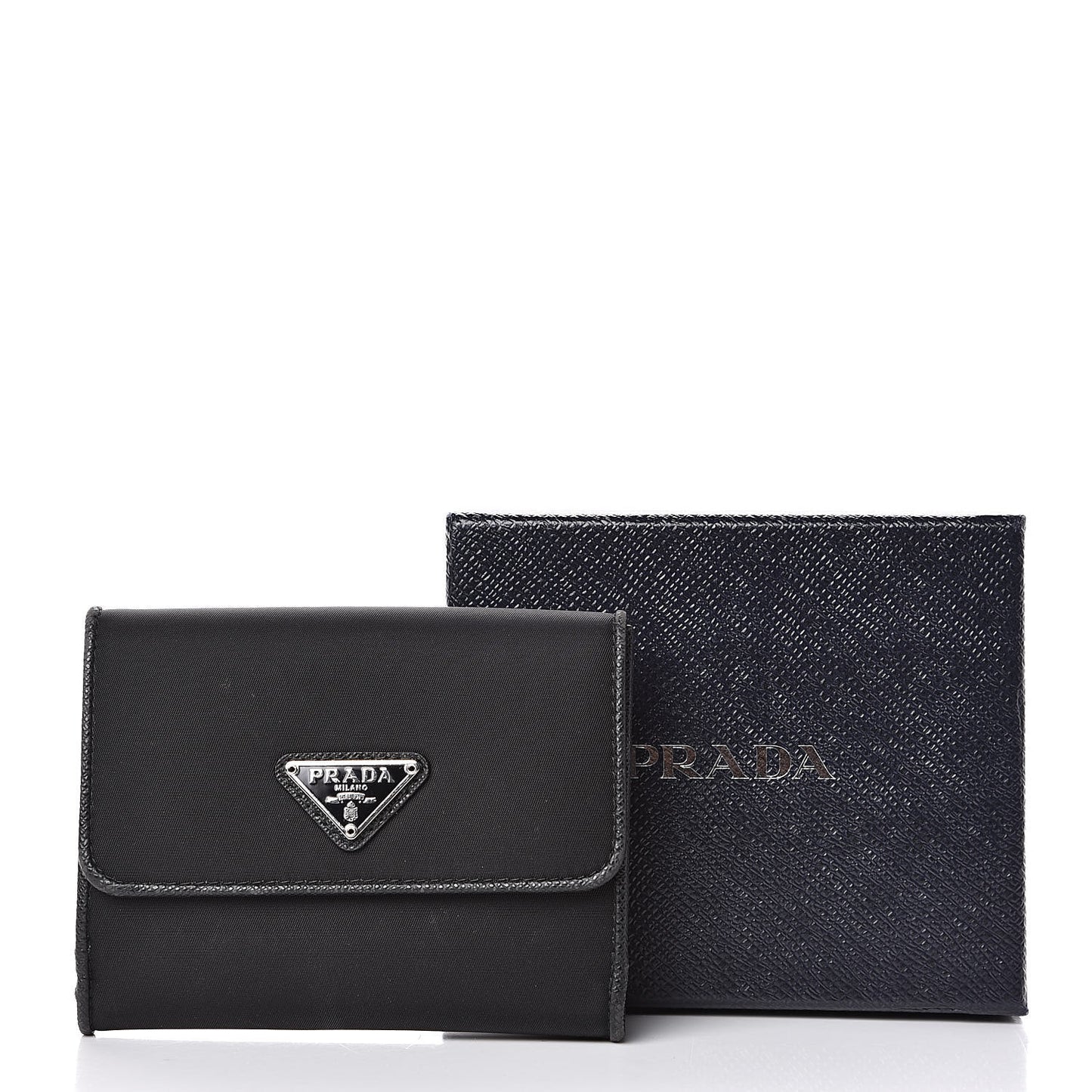 Tessuto Nylon Vela Saffiano Wallet Black