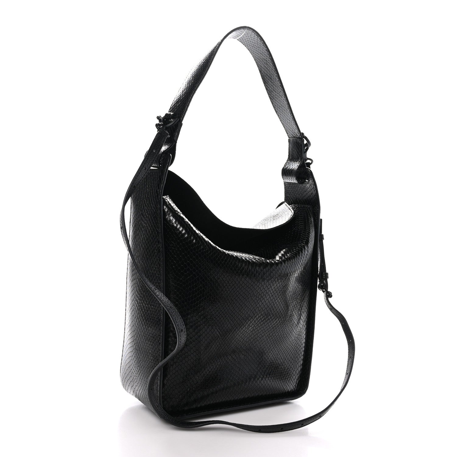 Balenciaga Extra Supple Calfskin Snakeskin Embossed Calfskin Small Tool 2.0 North-South Tote Black 4 of 9