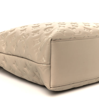 Louis Vuitton Lambskin Embossed Monogram Coussin Hobo MM Galet 13 of 14