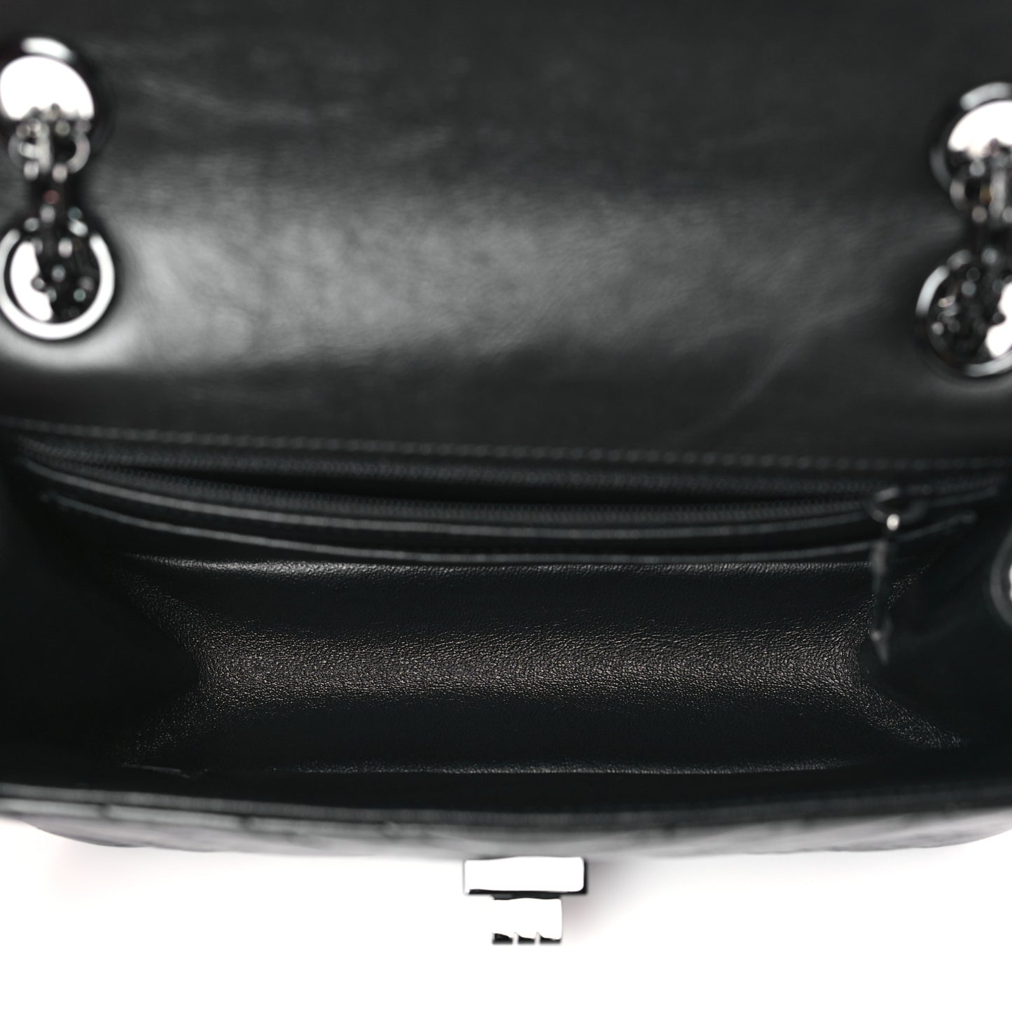 Aged Calfskin Chevron Quilted 2.55 Reissue Mini Flap So Black