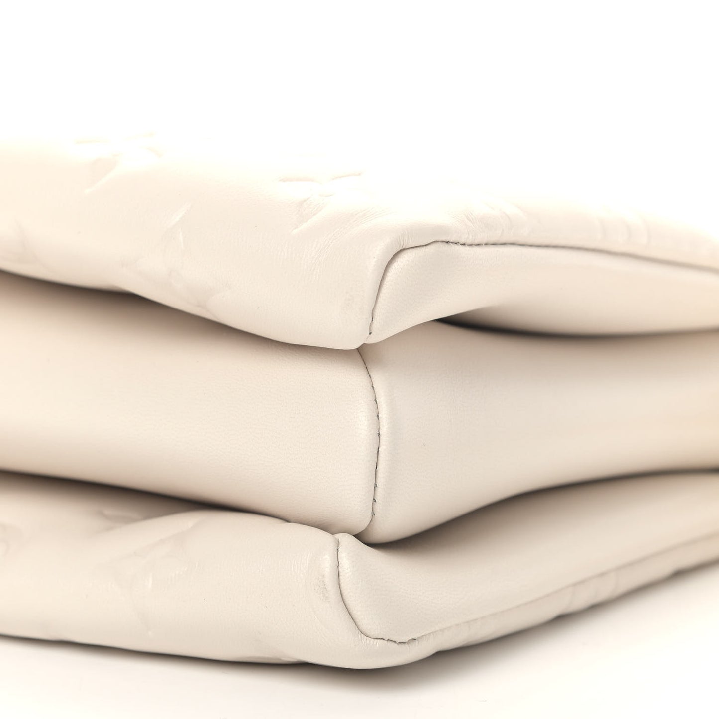 Lambskin Embossed Monogram Coussin PM Beige Cream