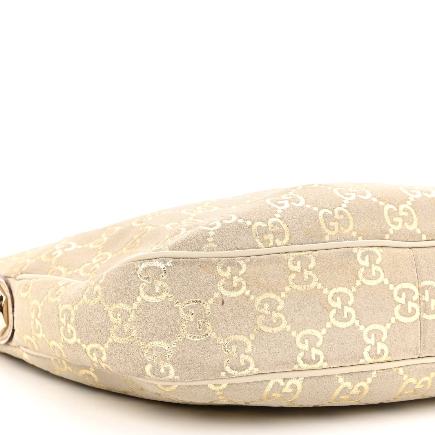 Gucci Suede GG Monogram Small Charmy Hobo Off White Gold 8 of 12