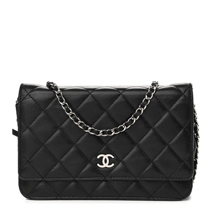 Chanel Lambskin Quilted Wallet On Chain WOC Black 1 of 14