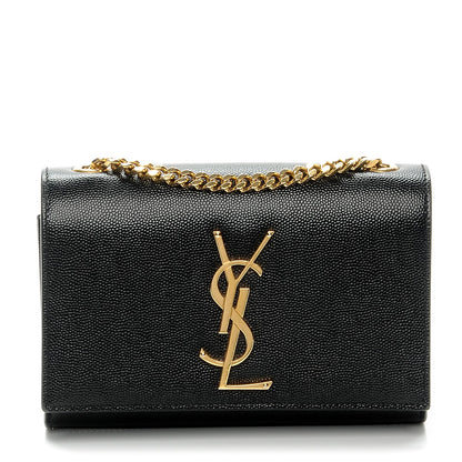Saint Laurent Grain De Poudre Small Monogram Kate Satchel Black 1 of 7