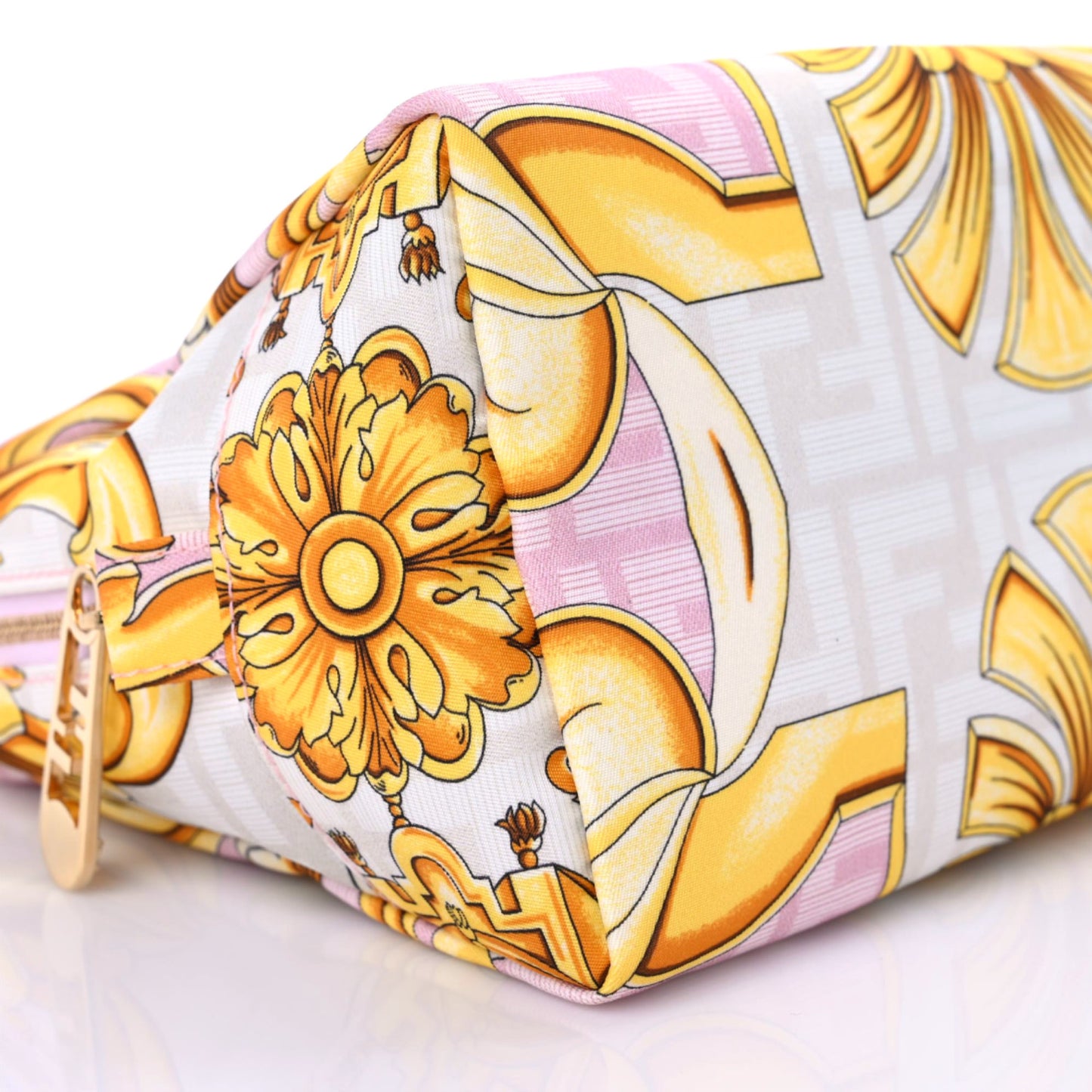 X VERSACE Nylon Fendace FF Baroque Medium Trapezoid Beauty Pouch Pink