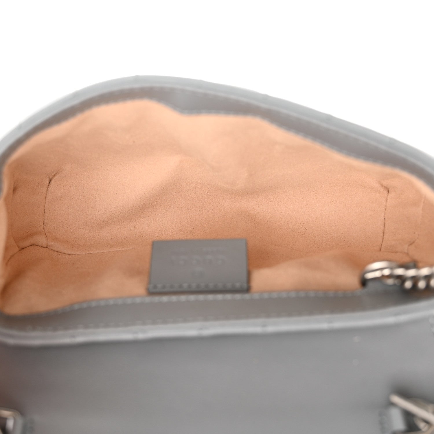 Gucci Calfskin Matelasse Aria Super Mini GG Marmont Shoulder Bag Deep Grey 5 of 13