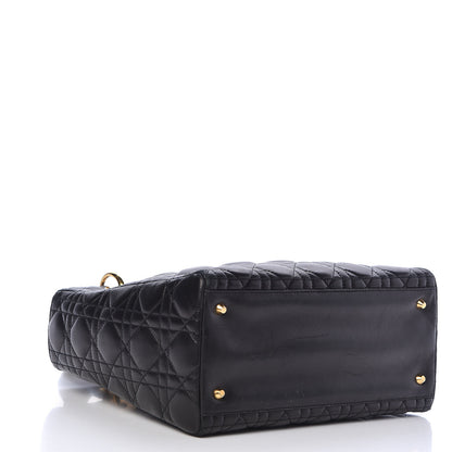 Christian Dior Lambskin Cannage Medium Lady Dior Black 4 of 12