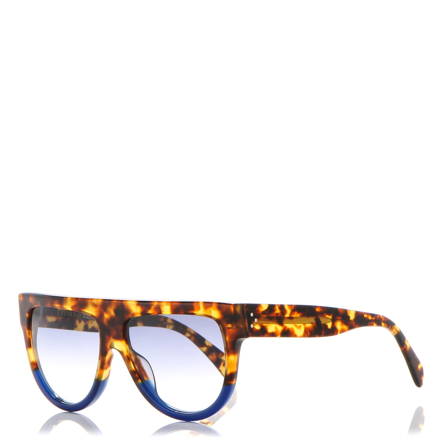 Celine Acetate Shadow Sunglasses CL 41026/S Tortoise Havana Blue 1 of 6