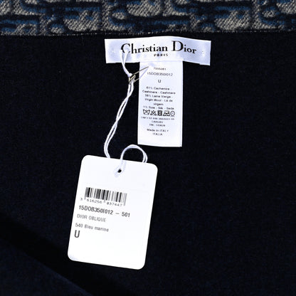 Christian Dior Cashmere Wool CD Oblique Throw Blanket Blue 3 of 3