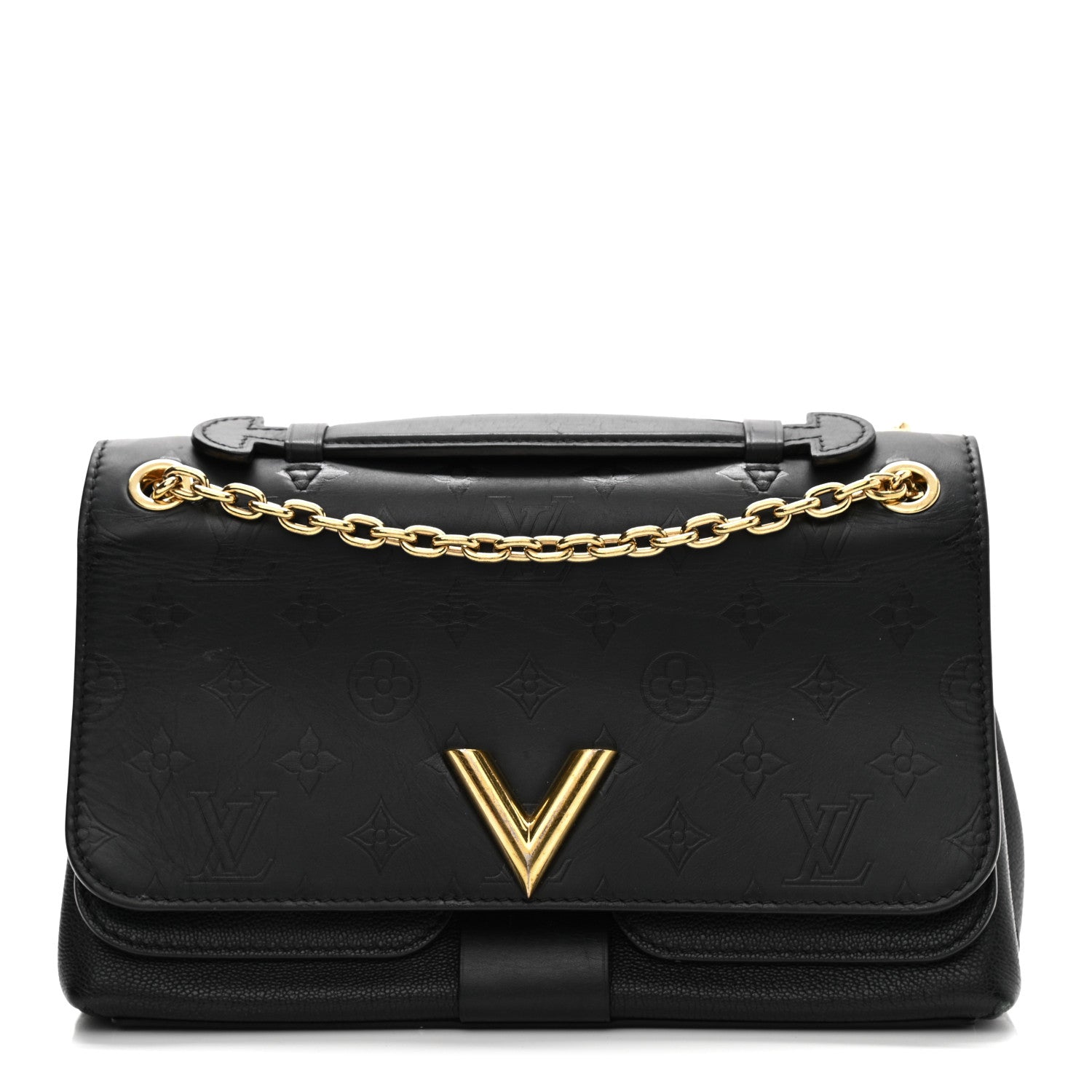 Louis Vuitton Monogram Cuir Plume Ecume Very Chain Bag Black 1 of 15