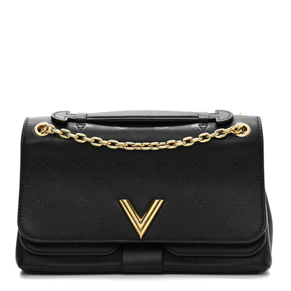 Louis Vuitton Monogram Cuir Plume Ecume Very Chain Bag Black 1 of 15