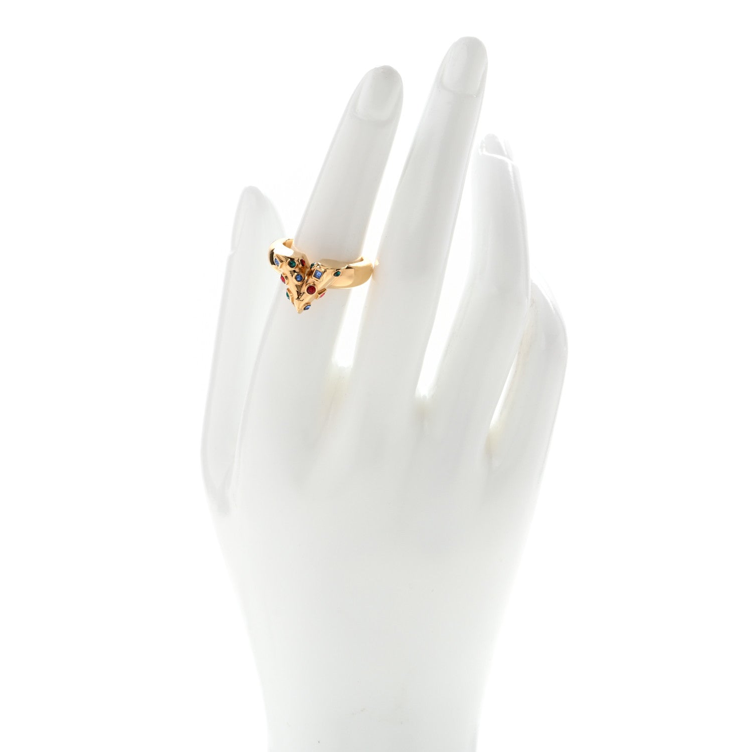 Louis Vuitton Crystal Planet Essential V Ring 53 6.25 Multicolor Gold 2 of 6