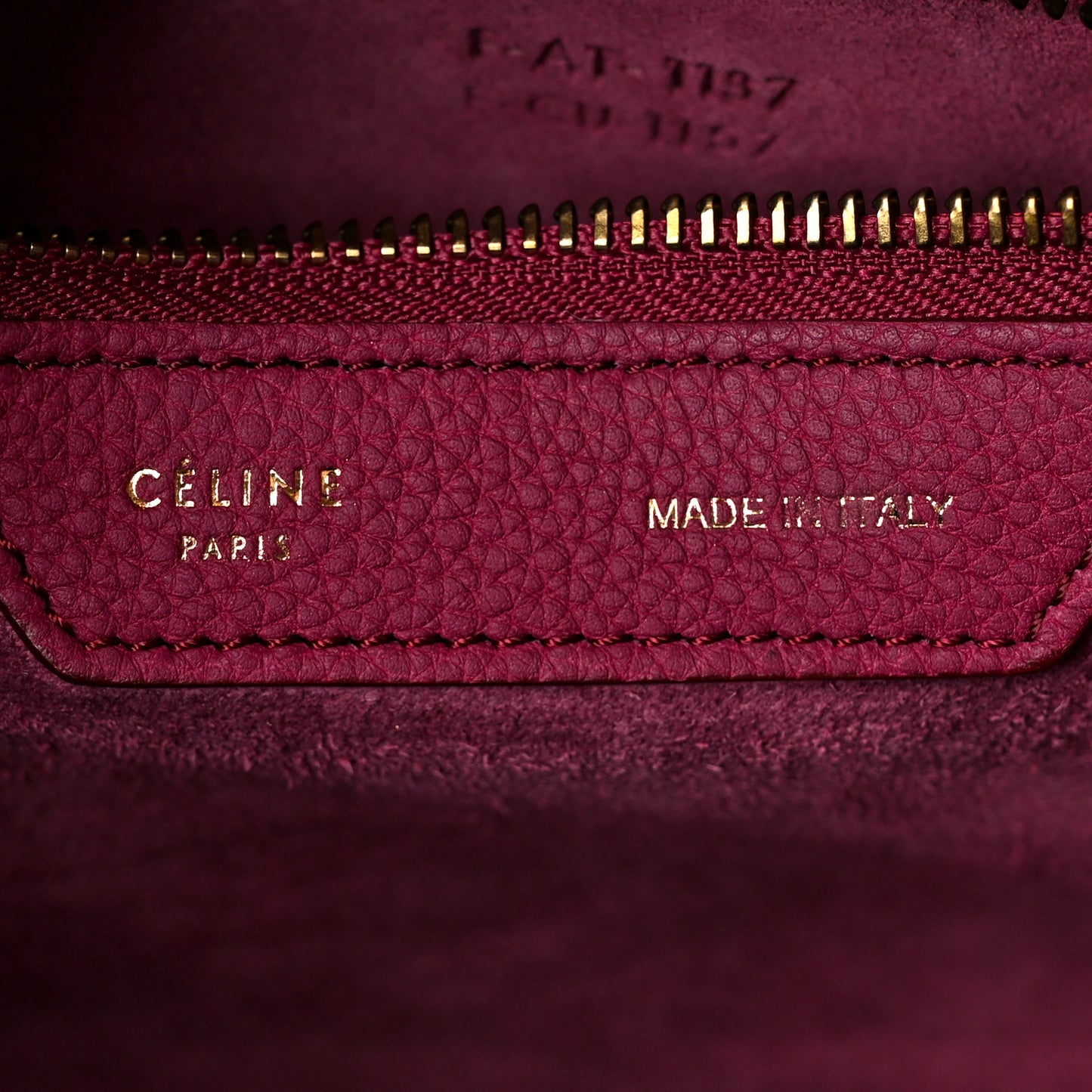 Drummed Calfskin Micro Luggage Plum